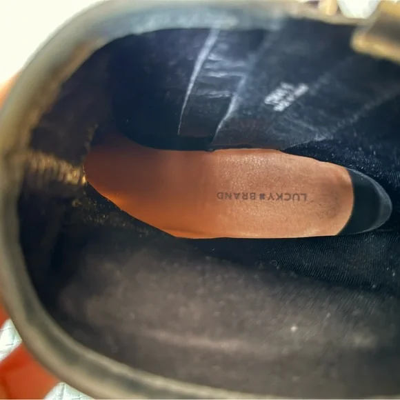 Lucky Brand Black Leather Boots Zip Side with Buckles Size 12 - Picture 5 of 8